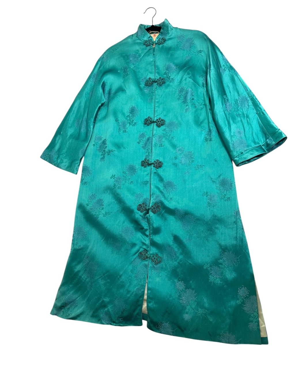 House of Ming - Teal Vintage Chinese Style Robe / Kimono- small